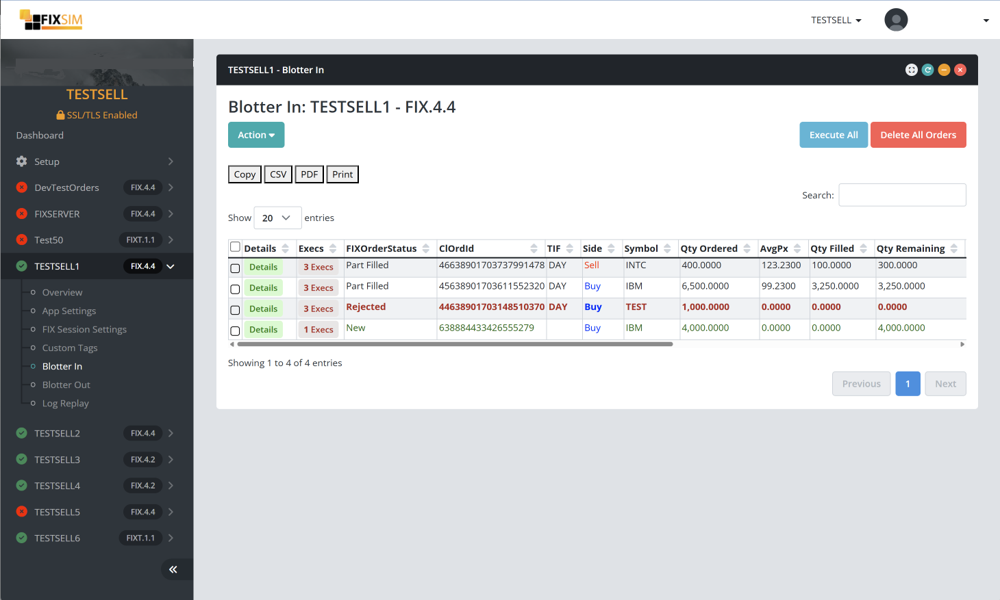 FIXSIM Screen shot